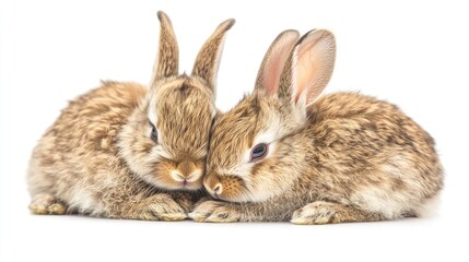 Obraz premium Adorable Small Rabbits Snuggling