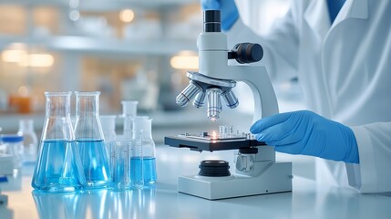Close-up of a high-precision micrometer being used in a laboratory setting for measurement