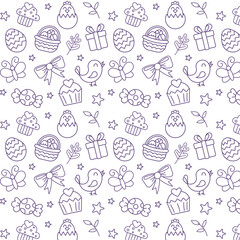 Easter seamless patterns. Spring pattern for banners, posters, cover design templates, social media stories wallpapers and greeting cards.