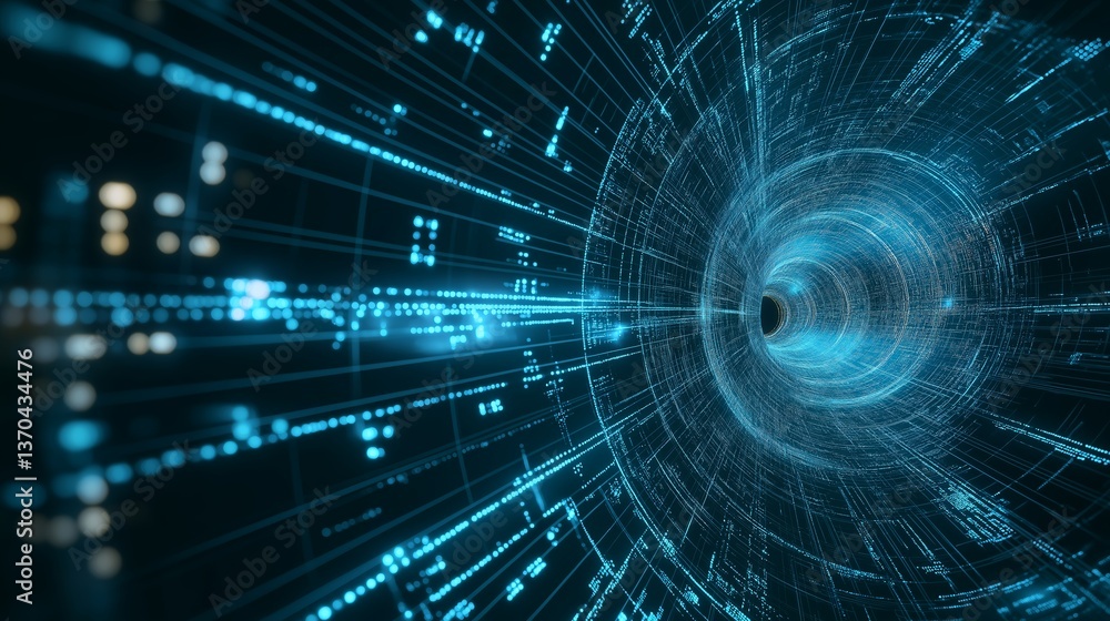 Aufkleber abstract representation of the speed of light shown as a dynamic tunnel of energy and motion