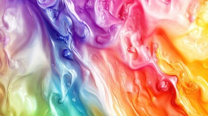 A fluid rainbow splash creating a stunning contrast of bright and deep colors, designed for K desktops