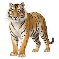 Fototapeta premium Isolated Bengal Tiger on White Background