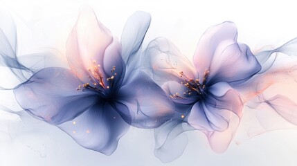 Delicate Abstract Floral Design with Soft Petals and Graceful Flow in Pastel Colors for Nature and Art Lovers