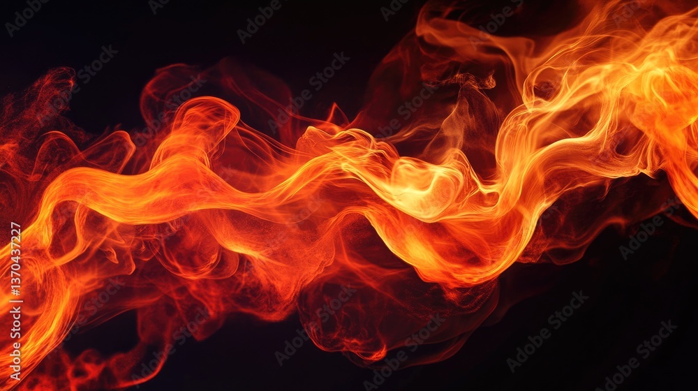Poster abstract flowing flame in dark background creating energetic and dramatic visual impact for design a