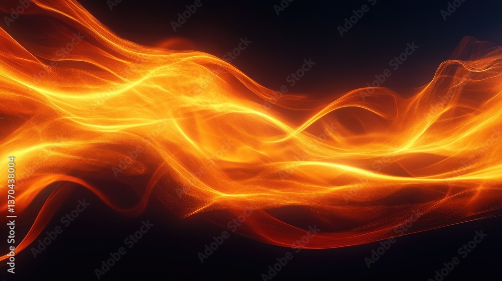 Poster vibrant abstract flames in motion creating dynamic warmth and energy against a dark background