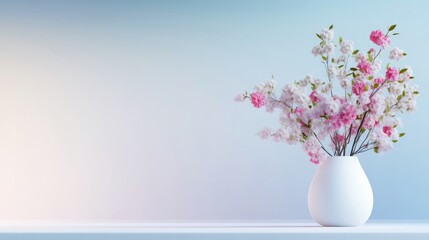 Delicate spring blossoms in a simple vase