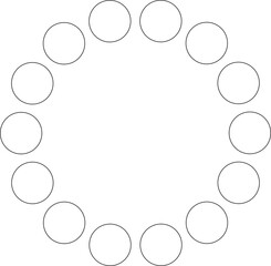 Circle round frame. Dot border line pattern
