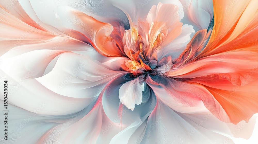 Aufkleber abstract floral design with soft colors and flowing shapes for artistic background or print