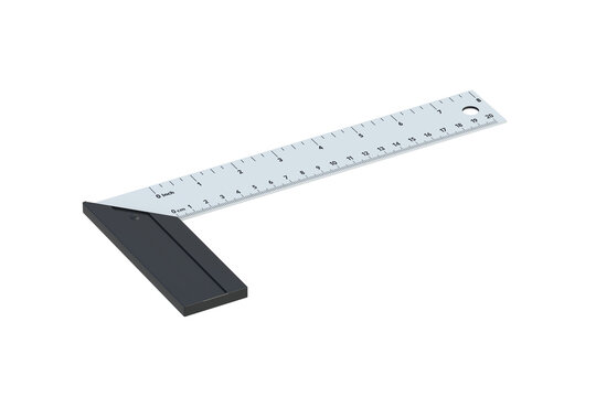 Carpenters square isolated on white background. Angle tool. 3d render
