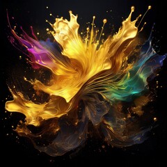 Naklejka premium creative colorful rainbow paint splash abstract background; concept of art and beauty, graphic resource