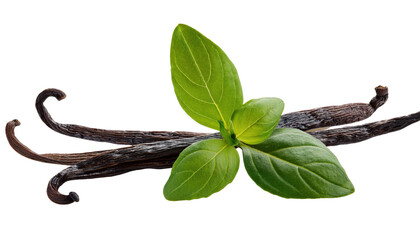 Vanilla bean Isolated On PNG Transparent and White Background 