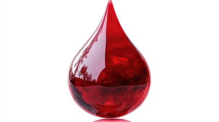 Vibrant Blood Drop with Smooth Surface