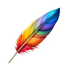 colorful feathers on white background