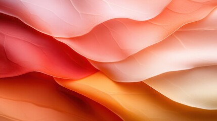 Obraz premium A beautiful arrangement of soft, layered fabrics in a gradient of warm hues, offering a serene and inviting visual experience, perfect for evoking feelings of comfort.