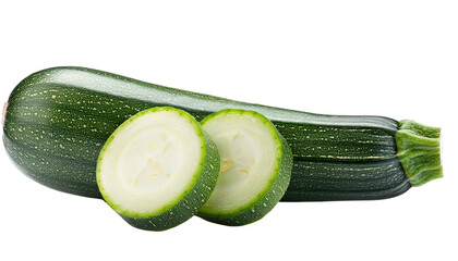 zucchini Isolated On PNG Transparent and White Background 
