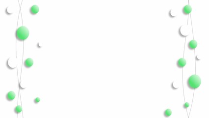 グリーンの水玉のシンプルなフレーム背景