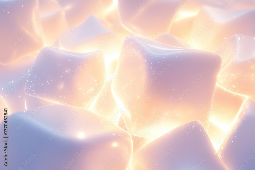 Poster bright and luminous ice cubes create an ethereal glow in a mystical setting