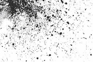 Abstract black ink splash on white background