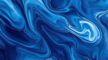 Obraz premium A swirling, abstract blue fluid design creates a modern and vibrant backdrop.