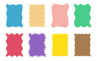 Paper, Rectangle Wave Shape, Paper free form with edge cut, Papercut for poster, Paper deform shape for note, Rectangular frames with wiggly borders
