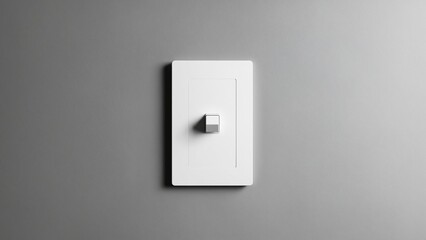 Minimalist Light Switch on a Textured Gray Wall for Modern Interior Design and Home Decoration Inspiration