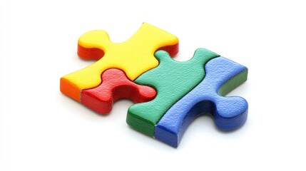 Obraz premium Front-Facing Colorful Puzzle Piece