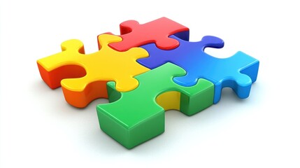 Front-Facing Colorful Puzzle Piece