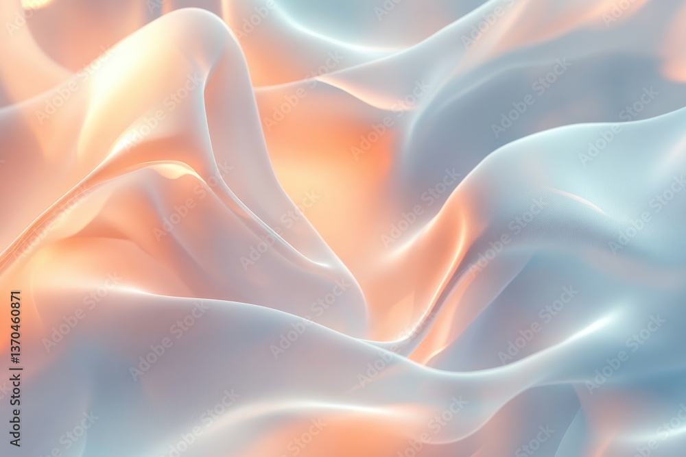 Poster textured fabric flowing gently with soft pastel colors creating a serene abstract composition