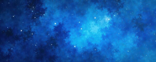 Fototapeta premium Deep blue watercolor wash, varied shades, suggestive of starry night , painting, dark