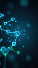 Stylized digital illustration of Nicotinamide Adenine Dinucleotide molecule with glow effect.