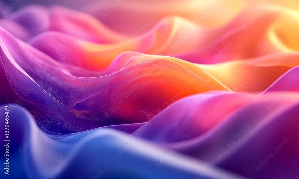 Poster vibrant flowing gradient animation with smooth pastel color transitions and soft waves