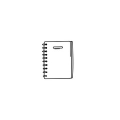 
Notepad illustration icon, black silhouette vector 