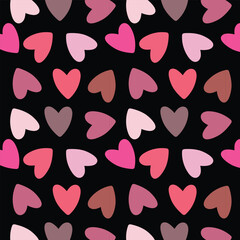 Romantic seamless pattern with doodle heart. Simple modern hand drawn background.