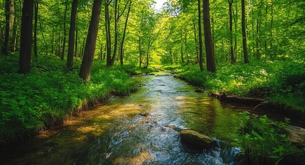 Obraz premium stream in the forest