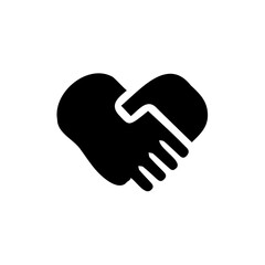Fototapeta premium Heart handshake logo icon with transparent background