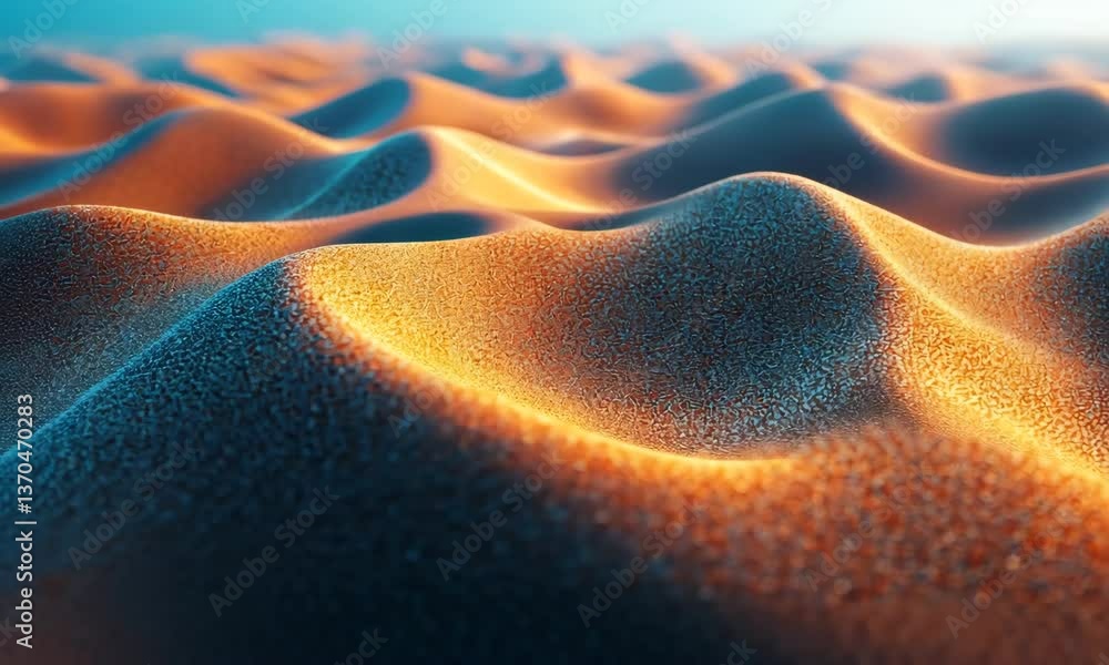 Poster beautiful abstract shot, sandy waves pattern with dynamic lighting in warm color