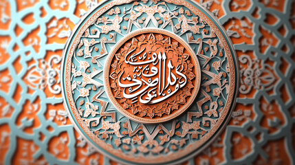 Obraz premium Islamic Geometric Calligraphy Pattern