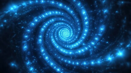 A captivating swirling spiral of bright blue light, creating a mesmerizing tunnel.