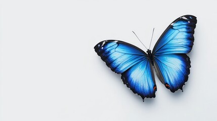 Striking Blue Butterfly Hovering