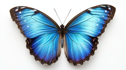Striking Blue Butterfly Hovering