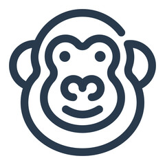 Gibbon Face Icon for Wildlife Conservation