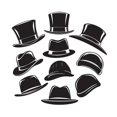 vector set of hats