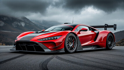 Red High-Performance Race Car