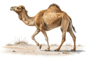 Camel isolated on transparent white background png 
