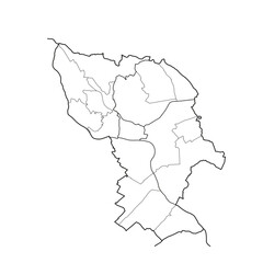 Bratislava map with districts