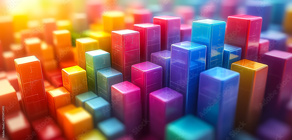 Poster vibrant abstract bars. colorful geometric bars are densely arranged, creating an engaging visual eff