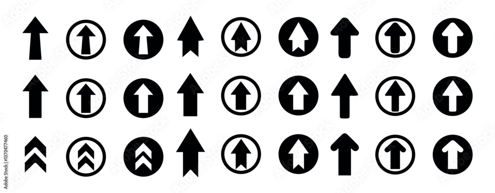 Poster arrow icon set cursor arrow up down and symbol icons. modern simple solid arrows collection for lift