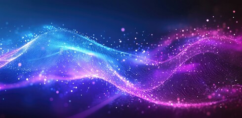 Obraz premium Abstract wave design with glowing particles