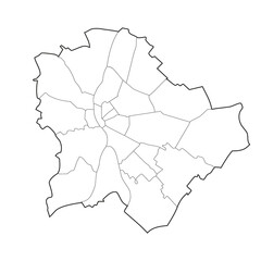 Budapest map with districts