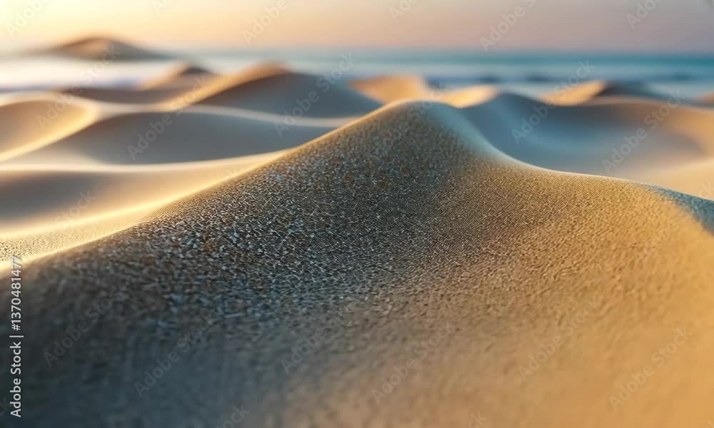 Poster abstract sand dunes with golden light creating a smooth calming serene desertscape
